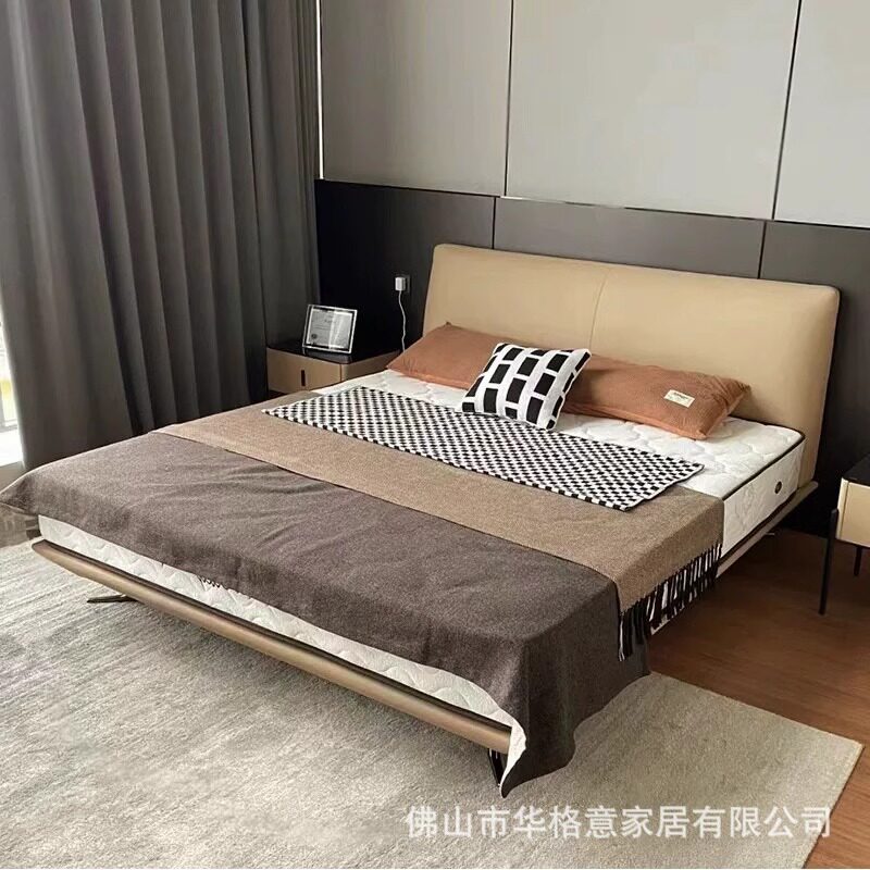 悬浮窗床意式床新款酒店现代主卧室1.8米无床头软包大婚小户型