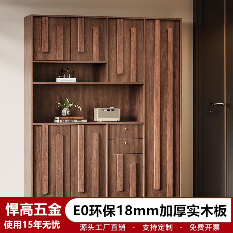 实木鞋柜家用门口入户玄关柜收纳柜一体靠墙矮柜储物柜子新中式