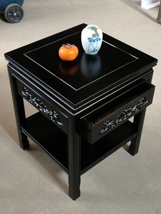 2026纯实木小茶几沙发边几角几榆木中式小方桌带抽屉小方几小茶桌