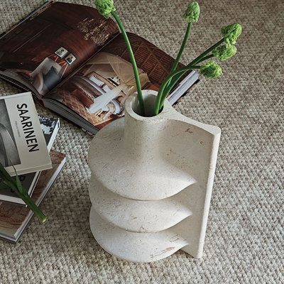 法式复古粗野主义花器客厅茶几玄关别墅餐厅吧台样板间摆件装饰品