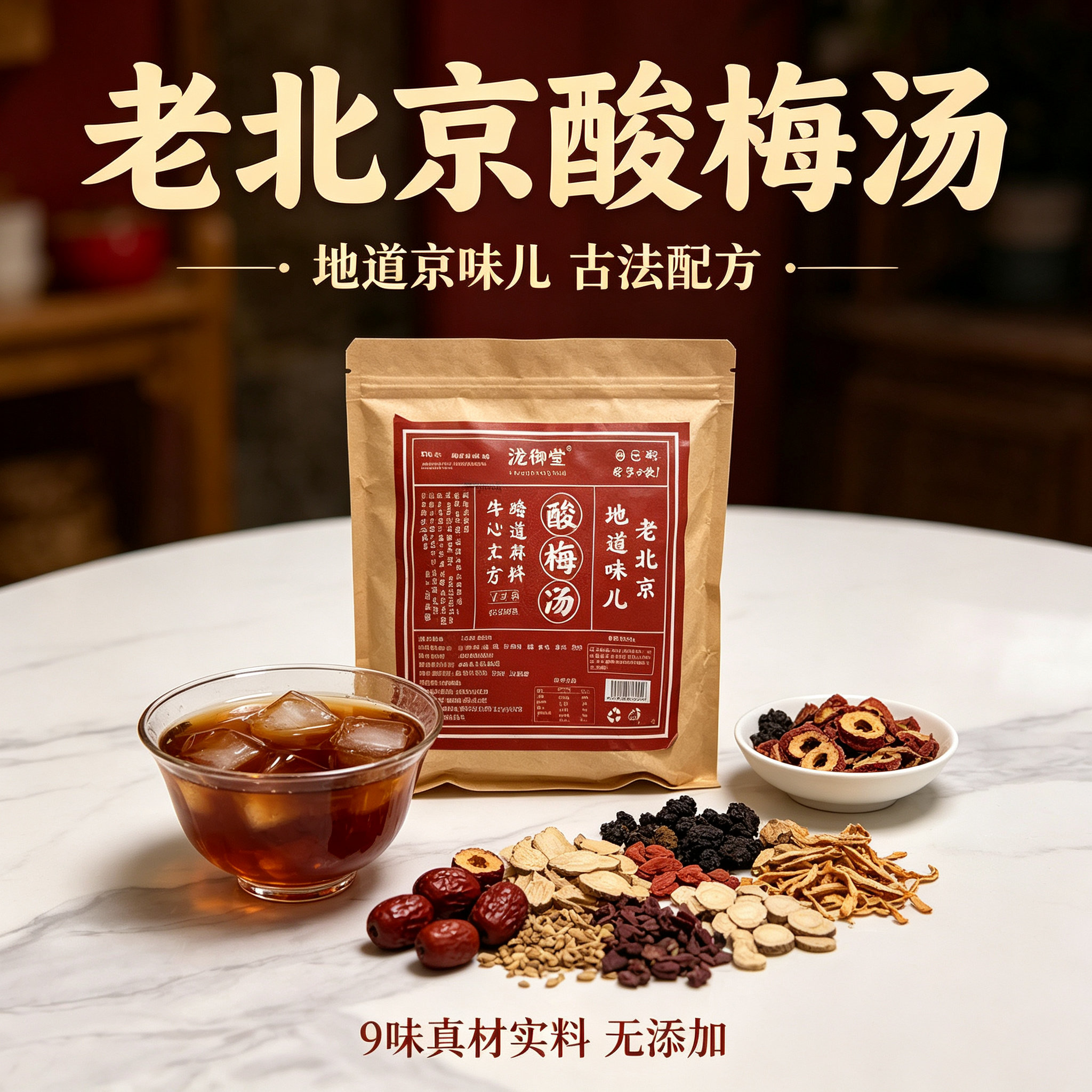 老北京酸梅汤原料包正宗乌梅山楂陈皮桑葚干甘草洛神花桂花玫瑰茄