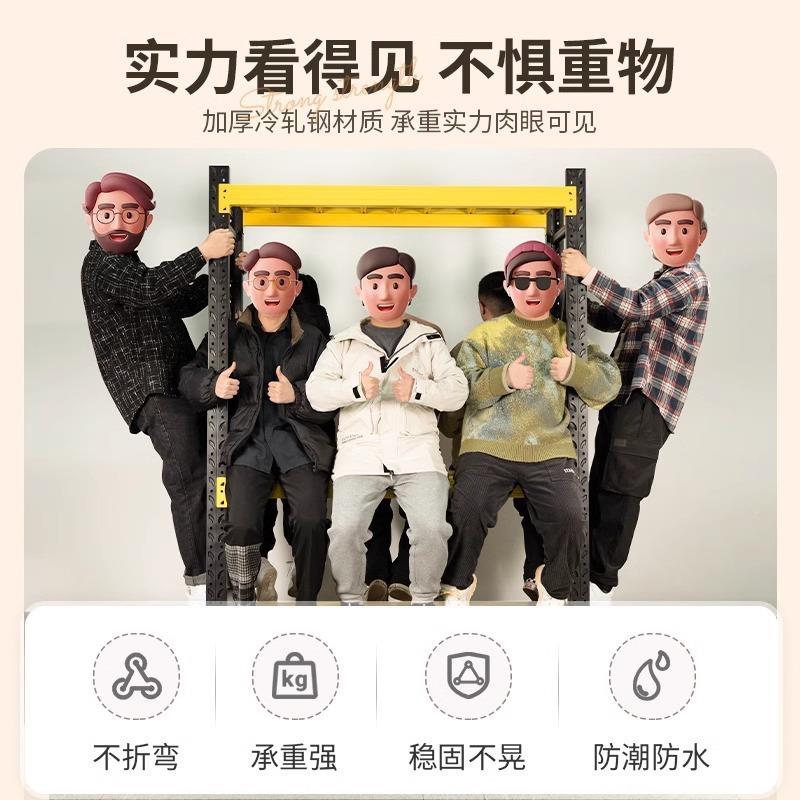 货架衣柜简易组步装卧室房间衣帽式落间收纳架子地开放TCO入角钢