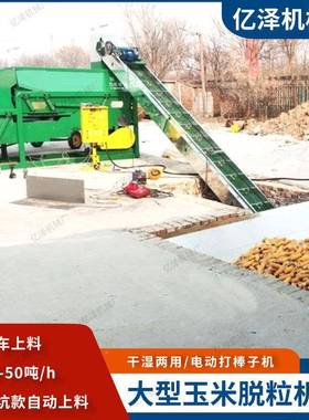 山西打棒子上机大铲车上料玉米脱粒机地坑款ORG自动料脱玉米粒型