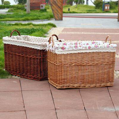 柳编物藤筐收纳有布里藤编无品牌/篮子筐蓝藤收纳筐杂筐收纳蓝竹