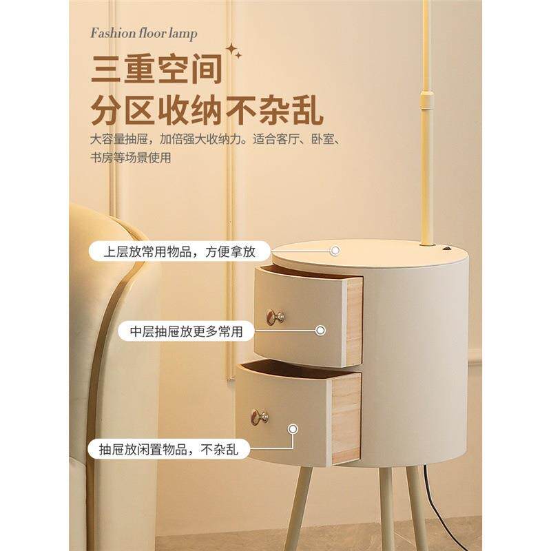 法式MNF奶油风头柜儿女孩边小型主卧室创意替代几置物童架台床灯