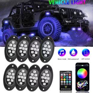 跨境L热控卖汽车ED盘灯无底线遥APP氛围NRB灯越野车卡车底盘改装