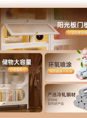 钢制书柜落地防尘收储门物柜展示柜家用带儿物童书架纳客IMQ厅置