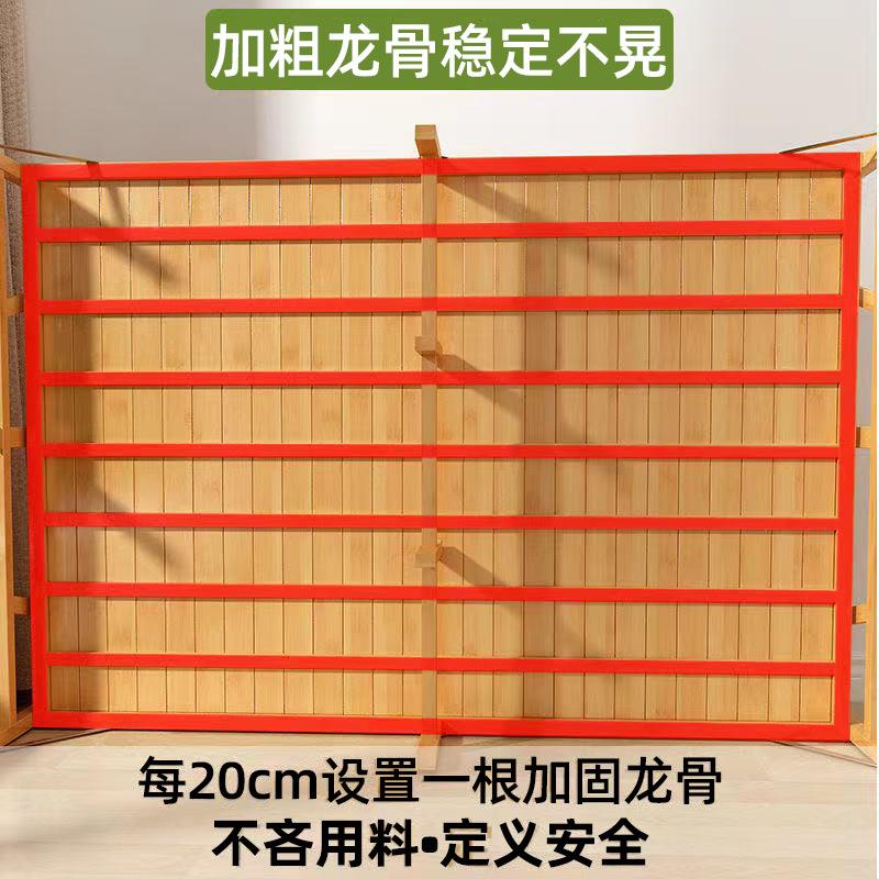 竹床折叠床双人单实人午家休午睡床简易床结竹耐用实木用子床9861