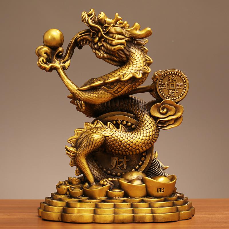 工厂直发铜招财进宝龙生龙工公艺全品摆件客厅玄关办室肖桌面QGZ