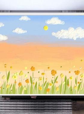 卧室客油卷小清新画窗帘卫厅生间窗户遮挡67815帘厨房遮阳防晒帘