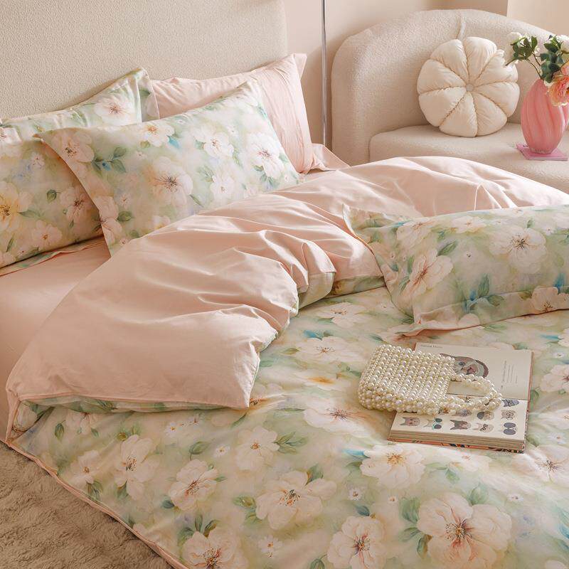 a上类MOO母婴级家棉四件套全4纯棉被套罩床单春夏季法式床用品南