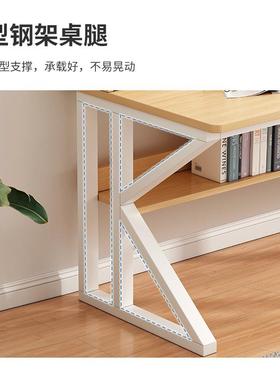 电脑桌书16785桌书架一体学生简家用台代习式办公桌约现学小桌子