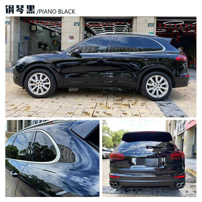 黑色系列汽车改色膜膜哑磨沙钢琴高亮X-02166面亮纯面全车身贴工