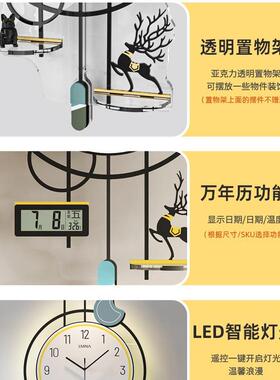 钟简表挂客厅2025钟新F97JH87M款创意大气家用墙上时钟红现代约石