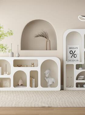 客柜厅置物架落陈小地展WGW示柜白色产品列柜法式书拱形柜子洞穴