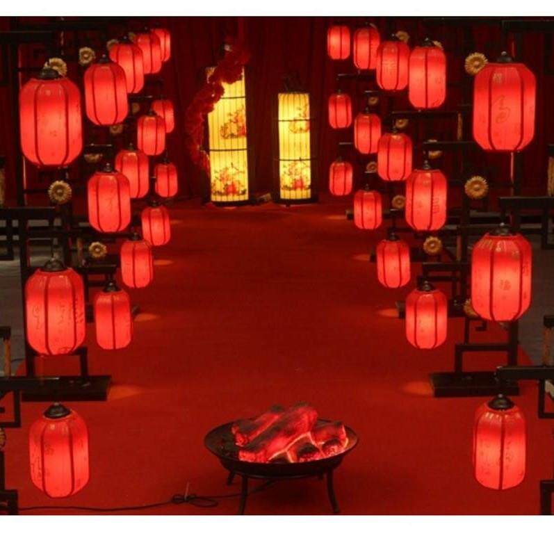 灯中国030201风庆道具汉唐仿古宫灯三联笼新中式婚路礼引铁艺屏风