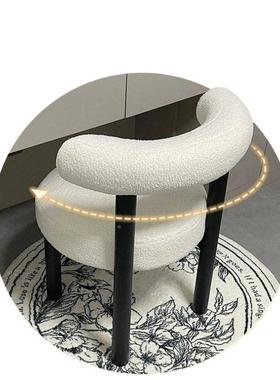 网化生妆师女梳妆奶油现代凳子设计简约餐椅卧室家用红梳90997妆