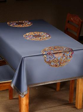 新中中式餐桌红色高端轻布奢喜庆装形饰桌垫国风长81668条结婚餐