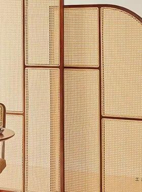 F99T8T5H藤编屏风玄关隔实断中复古风客日厅入挡户门新中式式网红