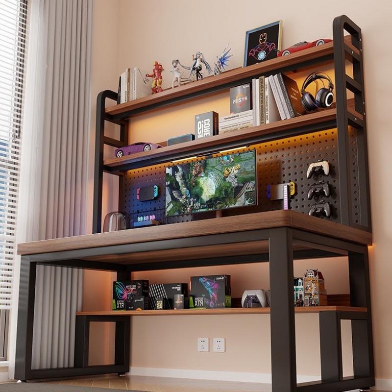 实台式桌家用书桌书架一体电组合学生木写字桌EpJwSh6w学习桌电脑