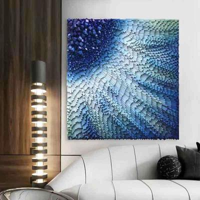 现代简约轻奢玄关装饰画手工抽象立体实物画样板房挂画艺术装置画