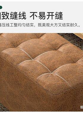 凳子家用小坐板凳懒人凳网红沙发头凳子63118方小椅木子布艺脚凳