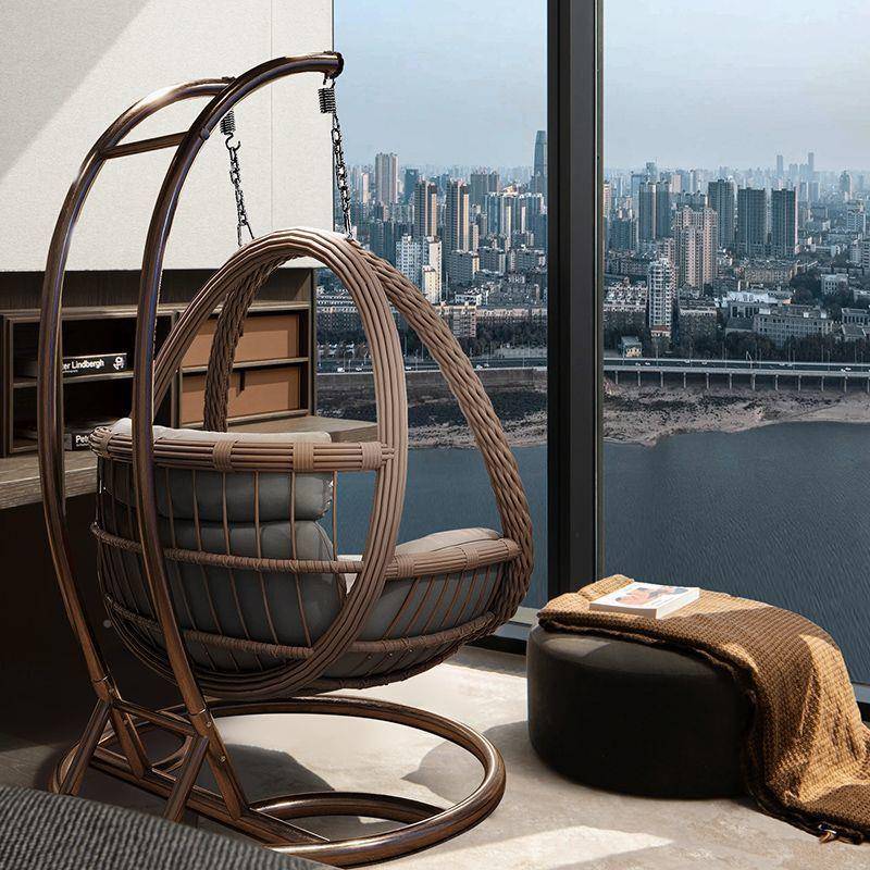 fL户台外吊篮家用E秋千鸟巢吊椅藤LJH椅单人摇椅室内双吊床阳懒人