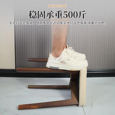 实木凳子家用小板凳现简约凳餐50718桌代椅子红圆可叠放餐椅方凳