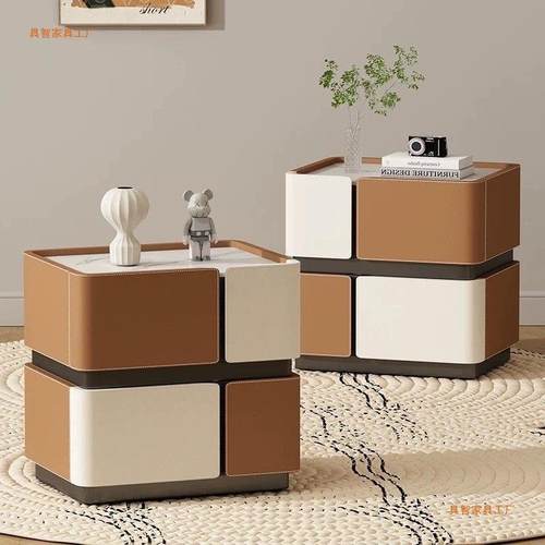 魔方实木床子头柜卧迷你小型室窄边无品牌/带灯无线充电超窄柜柜