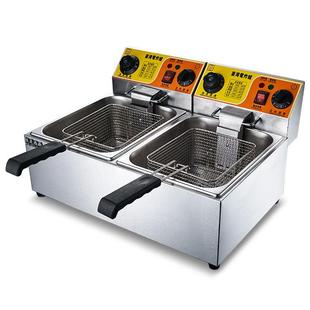 82用加厚定商时双缸电炸炉条12l油炸机鸡炸鱿炸鱼薯油条特110v