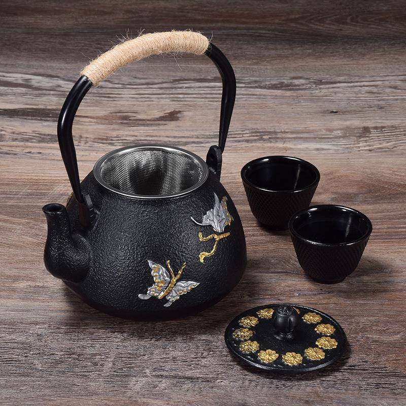 铸铁铁壶铁老铁烧壶水具煮水煮生茶壶茶黑茶手工YNP描金