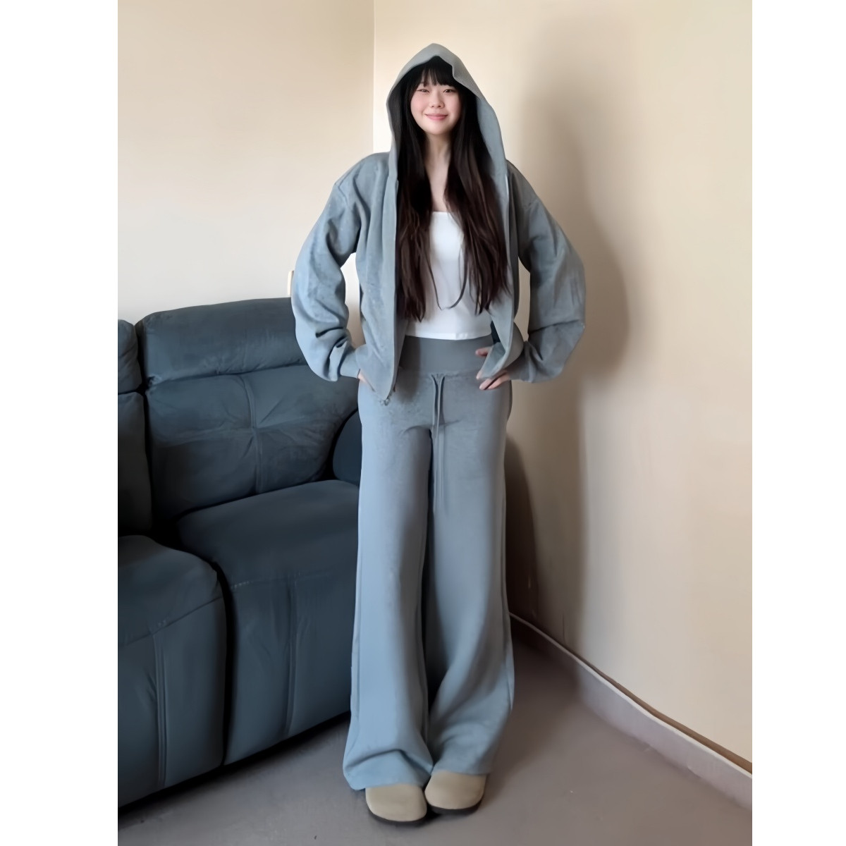 新款运动服套装女秋季学生韩版宽松显瘦时尚卫衣休闲两件套跑步潮