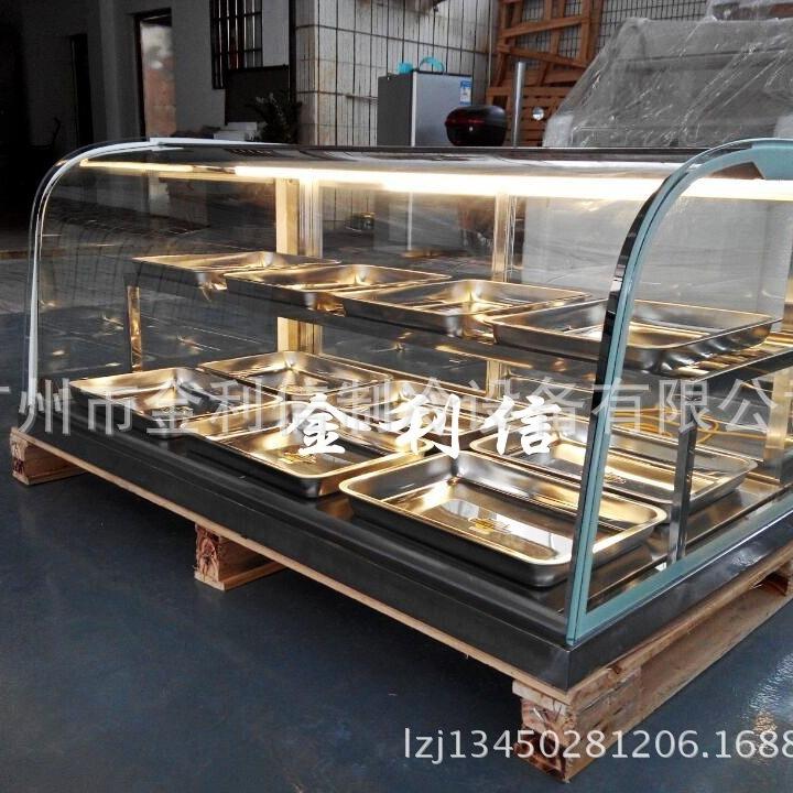 台式双层甜品店熟食炸鸡腿保温暖炉，牛扒盒饭电热展示柜