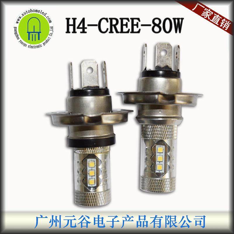 汽车LED大灯80W超亮XXH4P43T雾灯取代传统同瓦数卤素灯