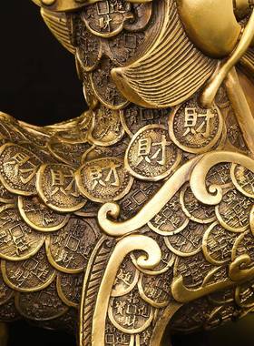 BK9K铜貔貅摆件一对天禄旺寿貔貅招财聚财金钱皮丘客厅办公