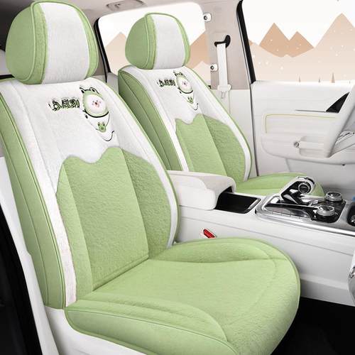 新款时尚汽车坐垫冬季通用毛绒保暖卡通兔毛全包汽车通用座垫防滑