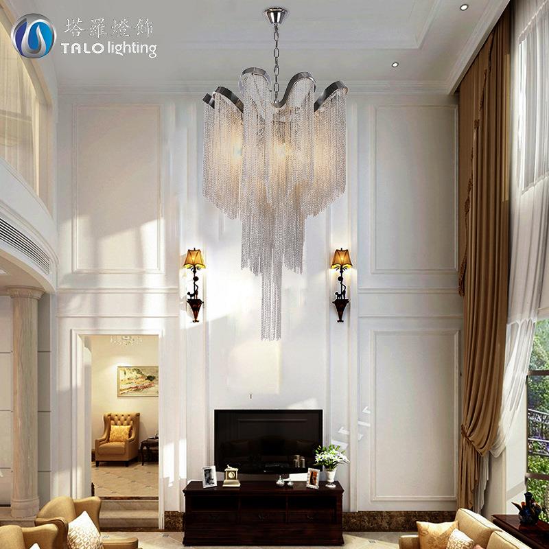 后现代流苏吊灯复式loft公寓吊灯意大利创意别墅客厅餐厅楼梯吊灯