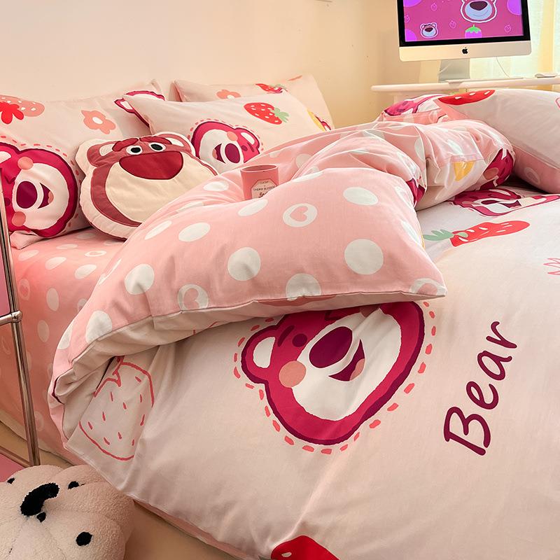 2024新款纯棉床上四件套全棉儿童卡通床品宿舍三件套被套床单床笠