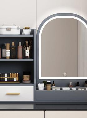 led化妆镜带灯收纳盒一体台式桌面卧室梳妆台高级感补光梳妆镜子