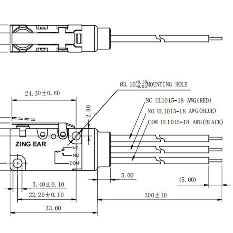 常开2线防水G5W11-11C机械设备行程限位微动开关带柄X银点10A防尘