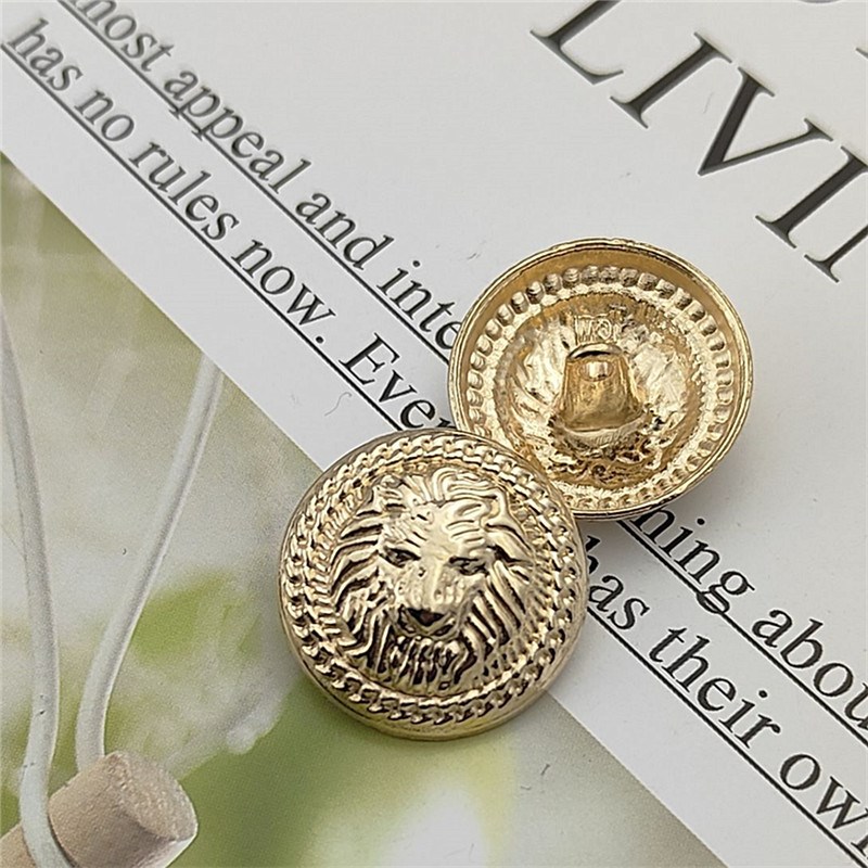 巴尔曼百搭圆形装l饰通用狮子头金属纽扣金色衬衫西服大风衣裙