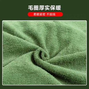 毛巾被制式军绿色毛巾毯夏季B蓝色毛毯单人军绿毯被薄毯子