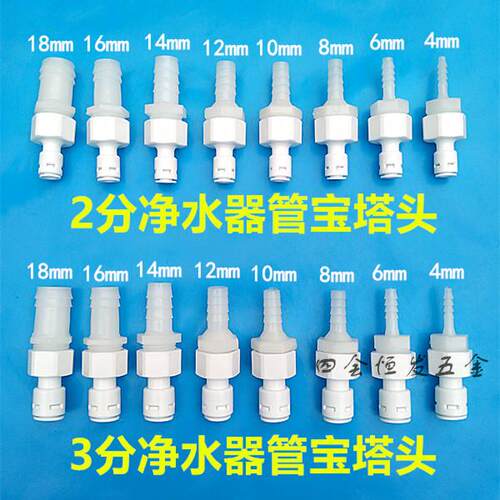 净水器宝塔接头PE硬管变软水管转换接头滤水机2分3分变径异径直通
