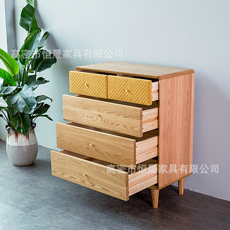 日式现代简约小户型客厅家用五斗抽屉柜卧室床边收纳抽屉五斗橱柜