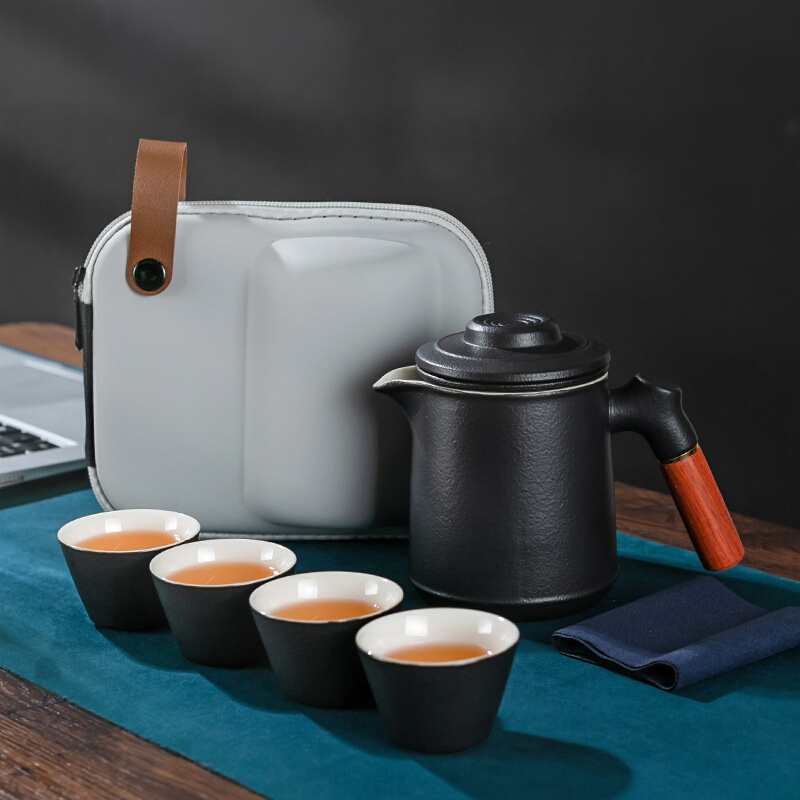 便携式旅行茶具小套装随身户外露营喝茶装备泡茶壶茶杯单人快客杯