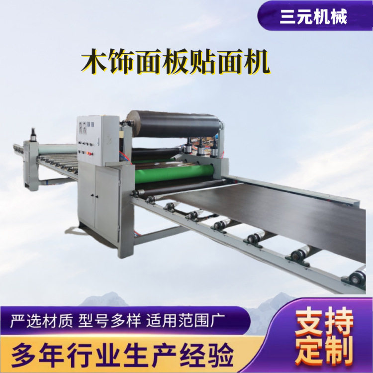 支持定制 双面贴胶机 竹木纤维木饰面岩板贴面机 碳晶板pur平贴机