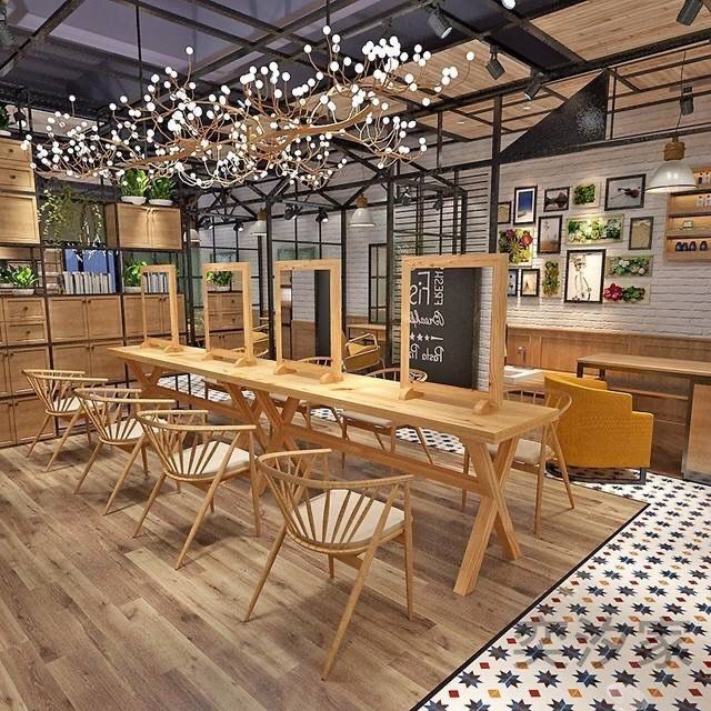 实木理发店镜台美发店镜台网红双面镜烫染桌简约理发店镜台默认项