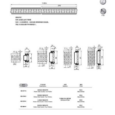 bezel供应单/双排滚珠护栏 不锈钢板件 算盘护栏输送机配件