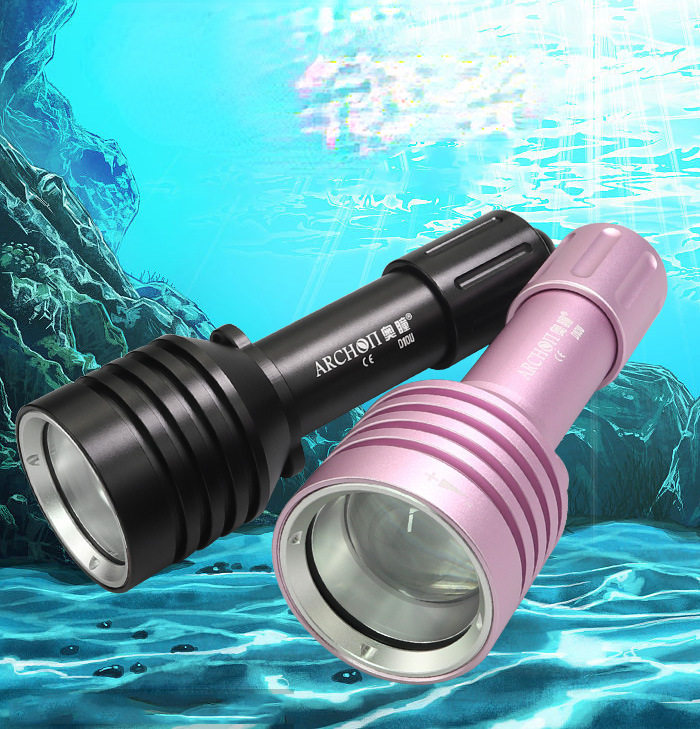 D10U潜水手电筒L2 调焦MV LED潜水摄影补光18650变焦手电筒潜水灯