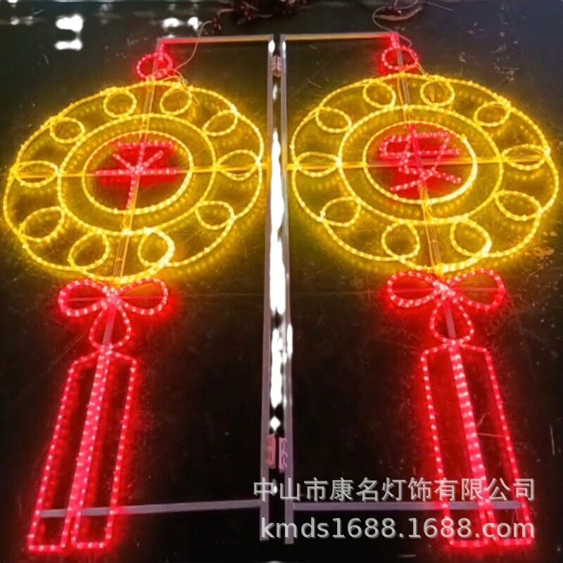 工厂定制路杆灯中国结灯笼铁艺造型灯彩虹管雪花小品灯过街灯